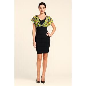 Nicole Miller Bodycon Dress Flowy Fitted Polished Silhouette Solid Floral Size 8